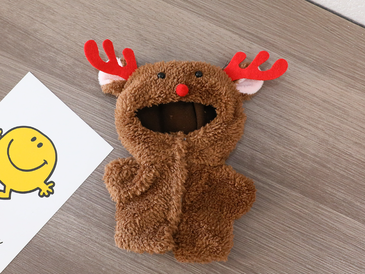 Labubu Christmas dress up dolls Xmas clothes: Moose jumpsuit