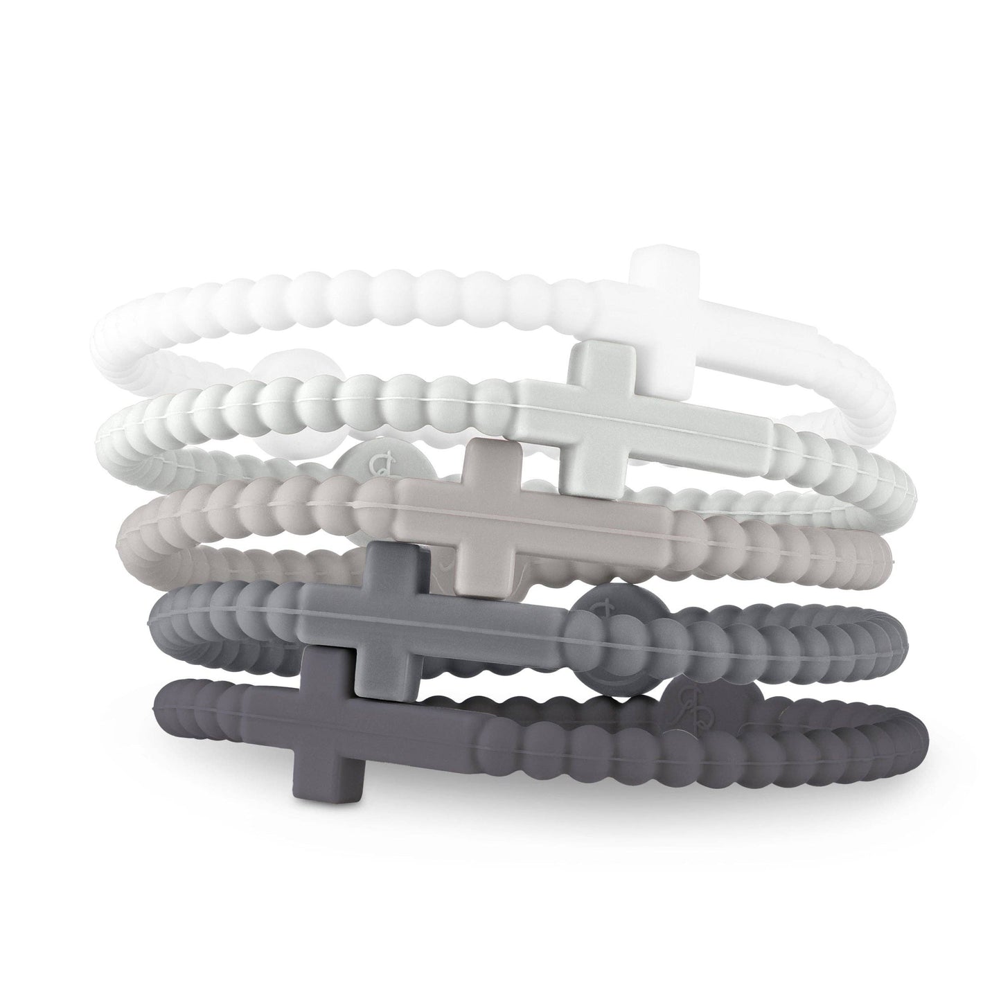 Jesus Bracelets (silicone cross bracelets): White (5 pack) / Extra Small