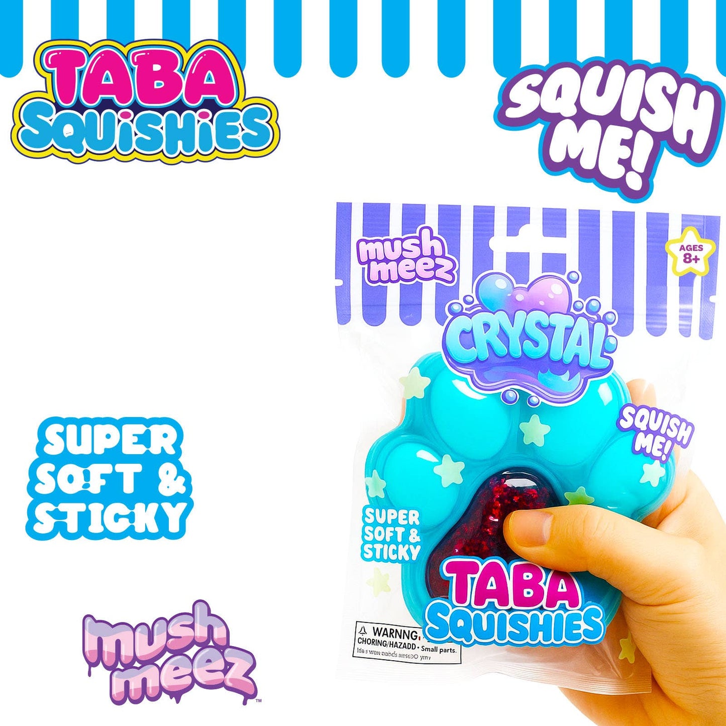24pc Assortment Taba Squishies Mushmeez Crystal Clear