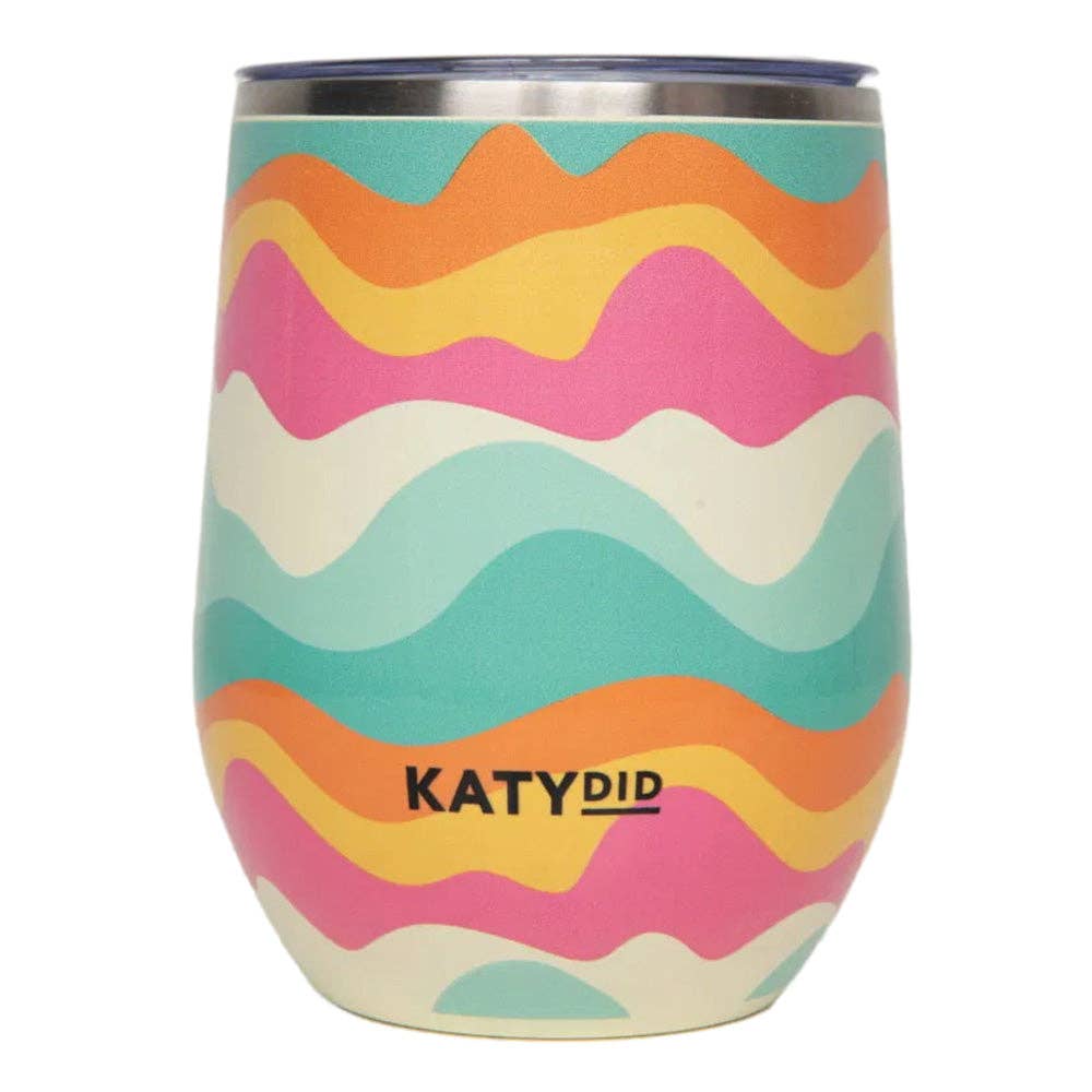 Neon Abstract Colors Stainless Steel Wine Tumbler: Yellow