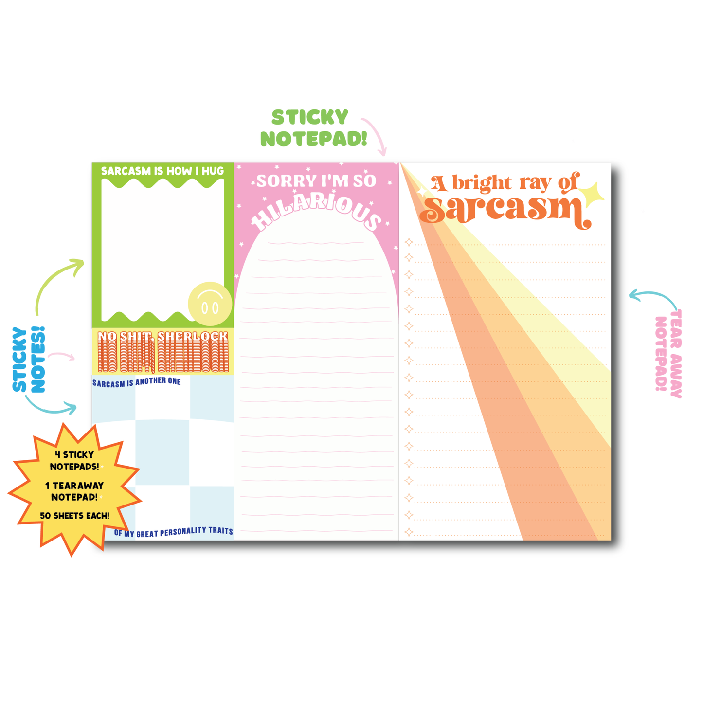 Sarcasm Notepad (funny, gift )