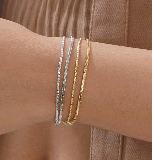 18K STAINLESS STEEL TARNISH FREE LAYERED BRACELET | 40B5145: GOLD