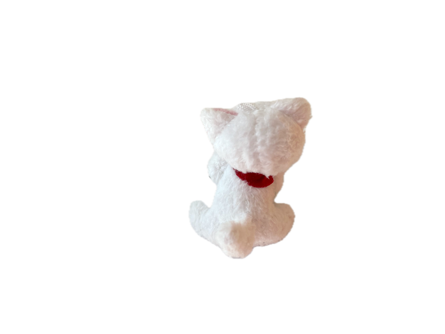 Small Plush Kitty Cat Christmas Ornament Bag Charm (white)