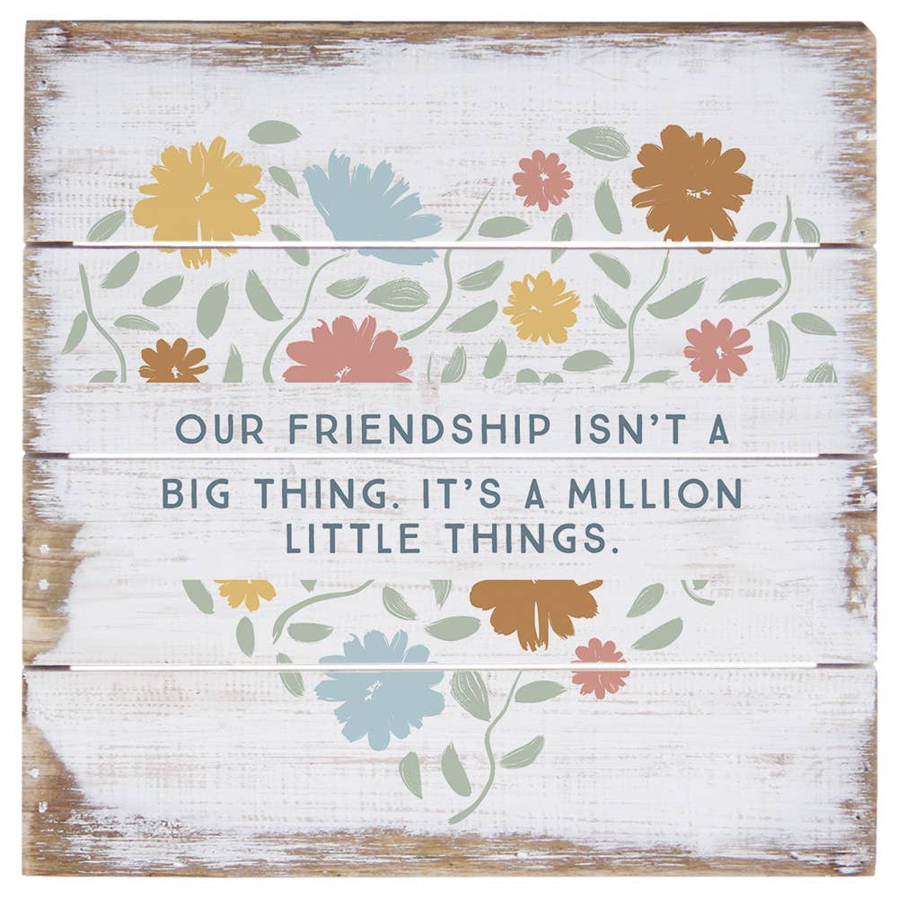 Friendship Floral Heart - Perfect Pallet Petites: 6" x 6" x 1"