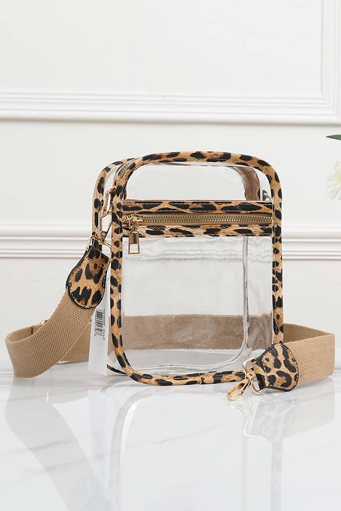 Clear PU Cross Body Mini Bag: Black