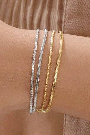 18K STAINLESS STEEL TARNISH FREE LAYERED BRACELET | 40B5145: GOLD