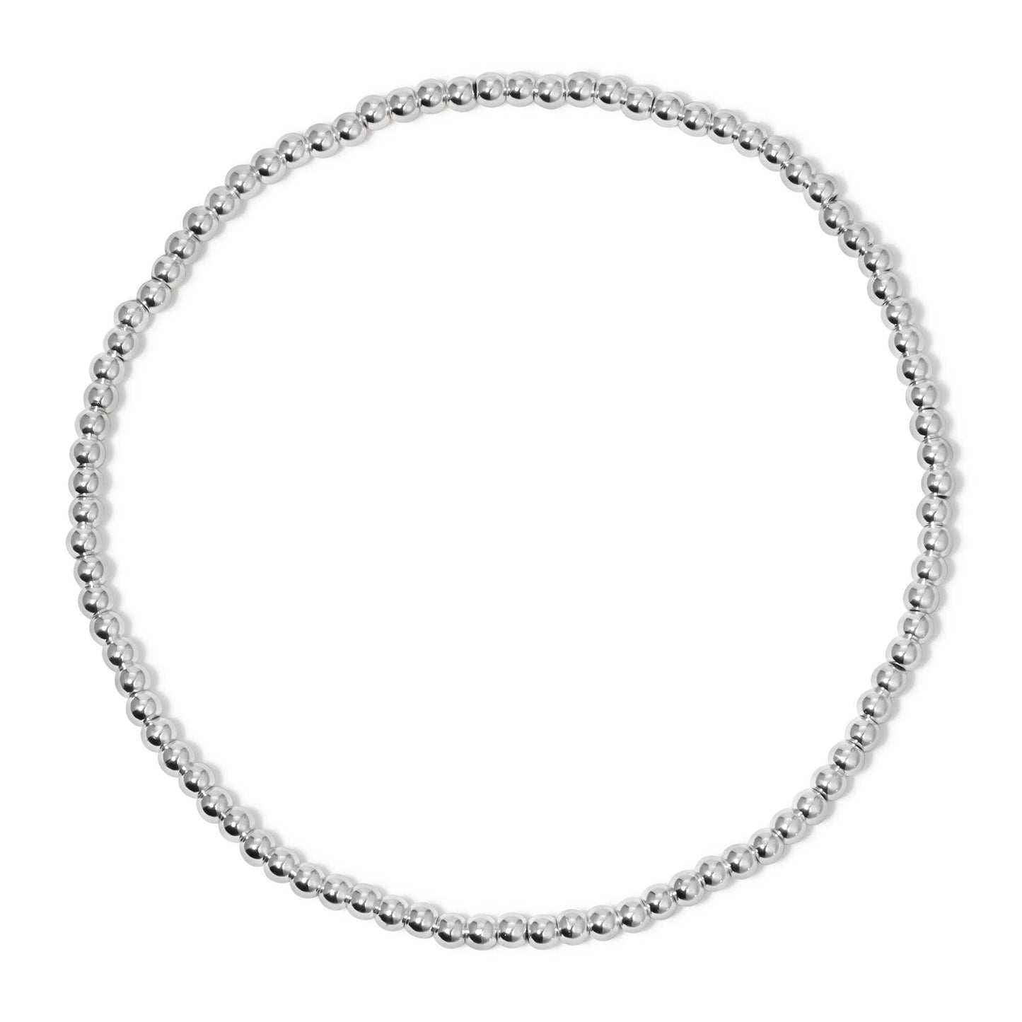 Silver Round Bead Bracelet - Petite (3mm)