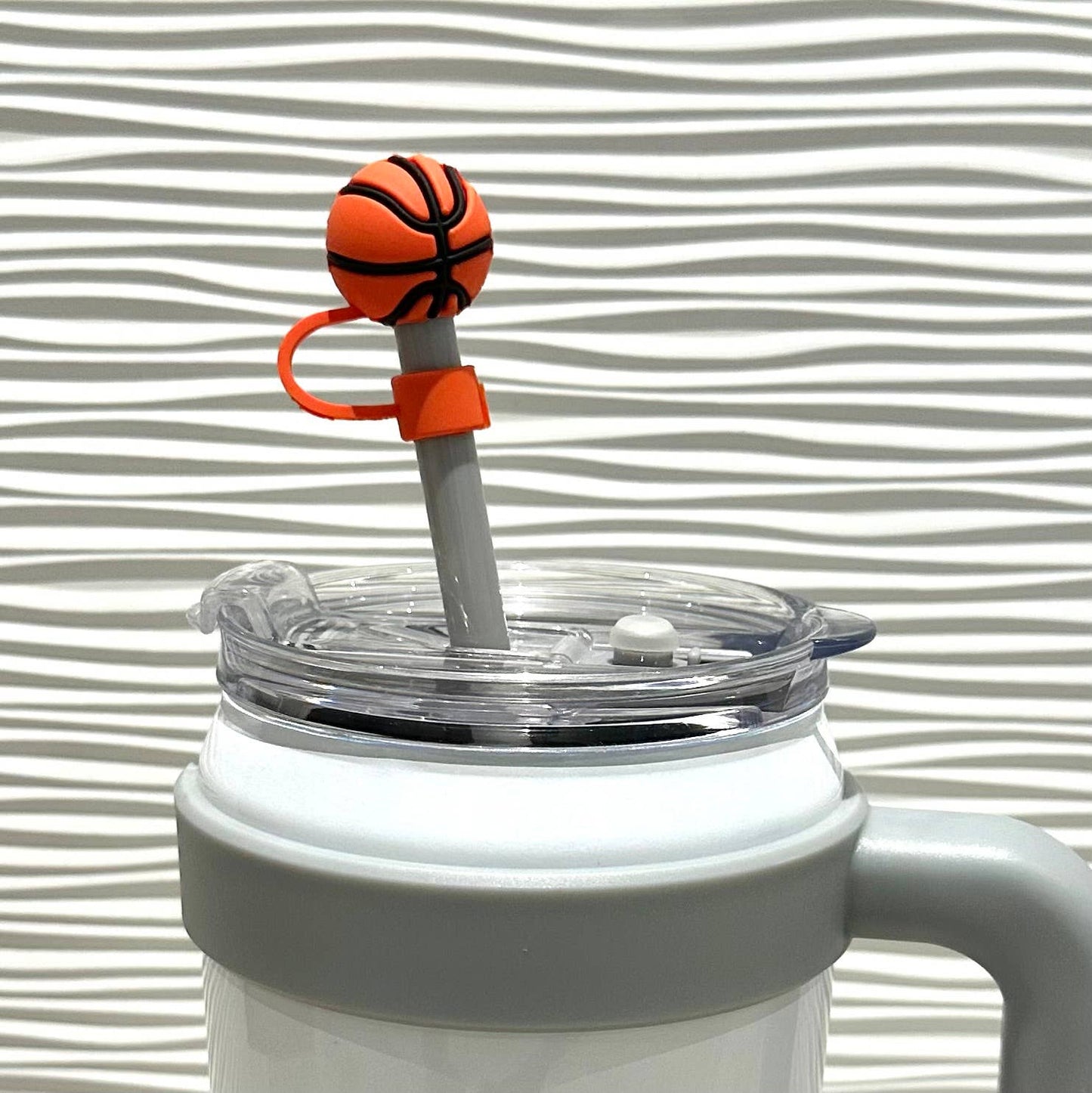 Straw Cover Topper Basketball 10mm