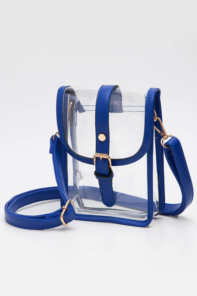 Clear Cross Body Stadium Concert Transparent Handbag: Black
