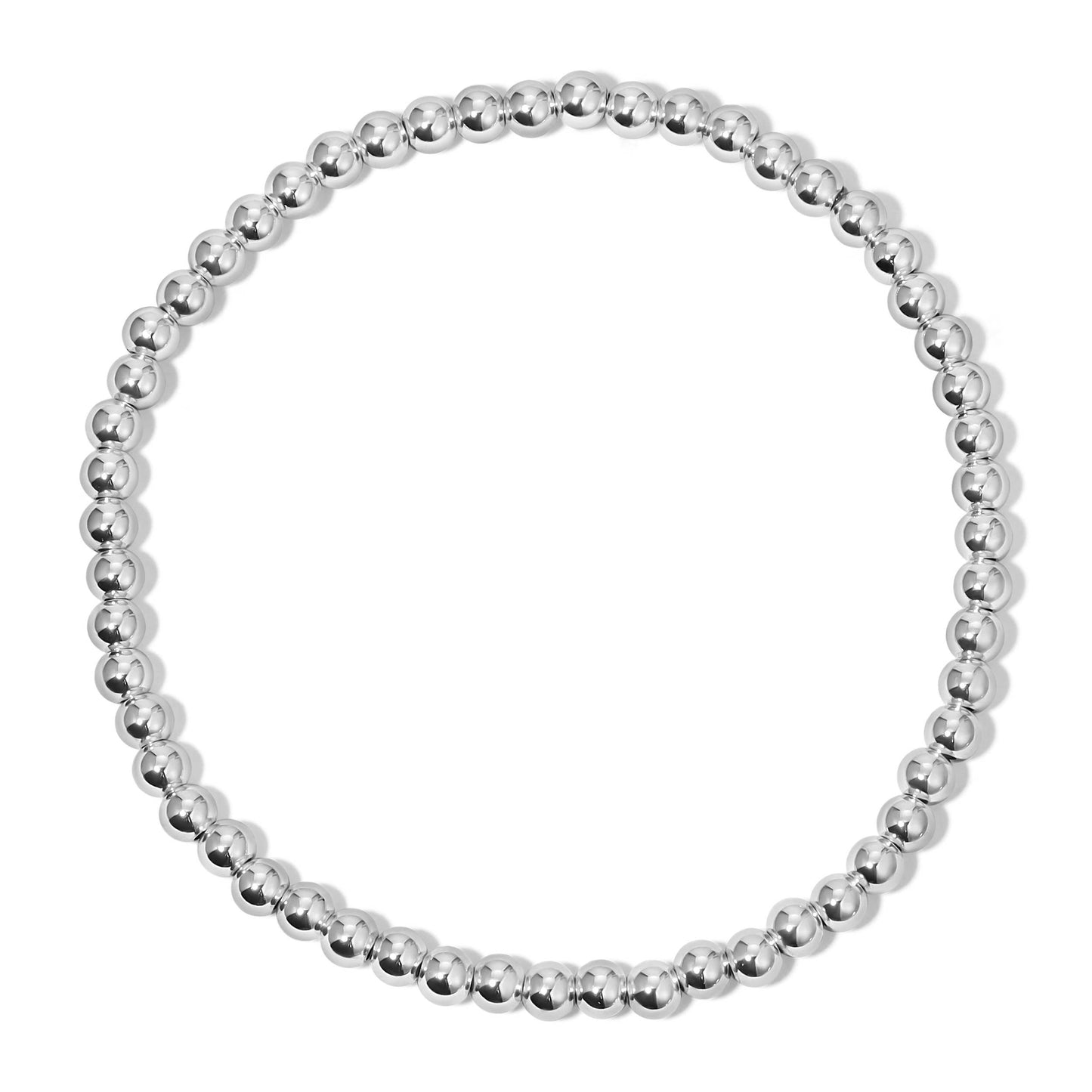 Silver Round Bead Bracelet - Small (4mm)