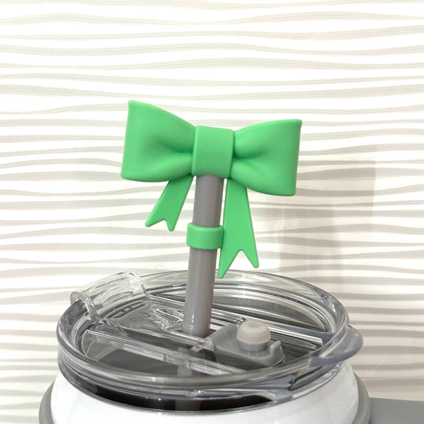 Straw Cover Topper Bow Coquette Green 10mm