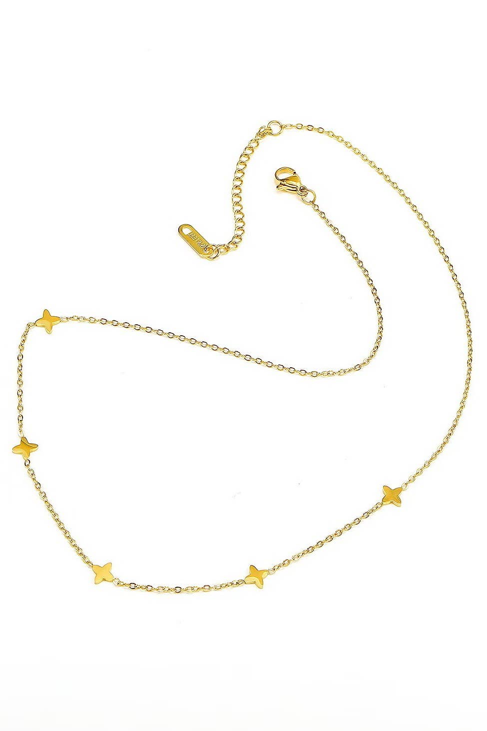 TITANIUM STEEL NON-TARNISH MINI CROSS NECKLACE | 40NK344: GOLD