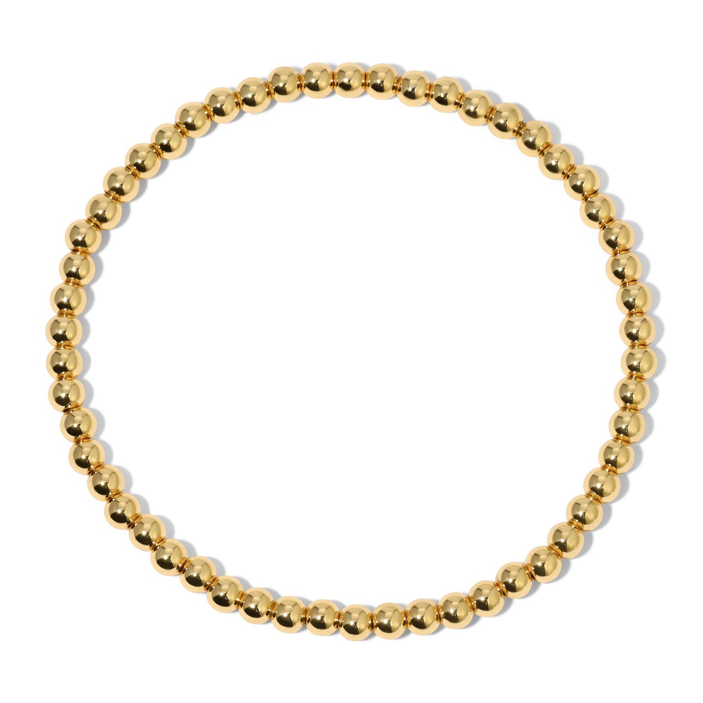 Gold Round Bead Bracelet - Small (4mm)