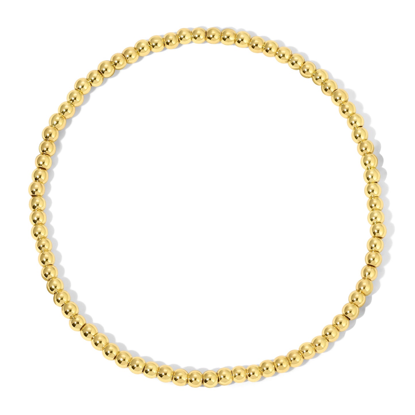 Gold Round Bead Bracelet - Petite (3mm)