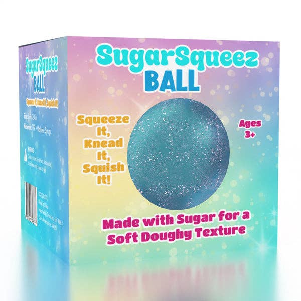 SugarSqueez Squishy Fidget Sugar Stress Ball (1pc) Assorted Colors: Glitter