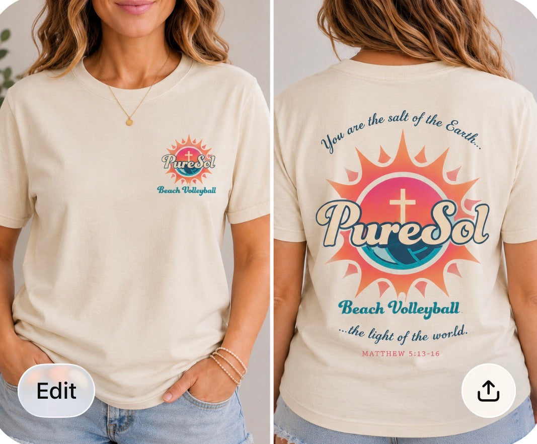 PureSol Beach Volleyball Logo Tee
