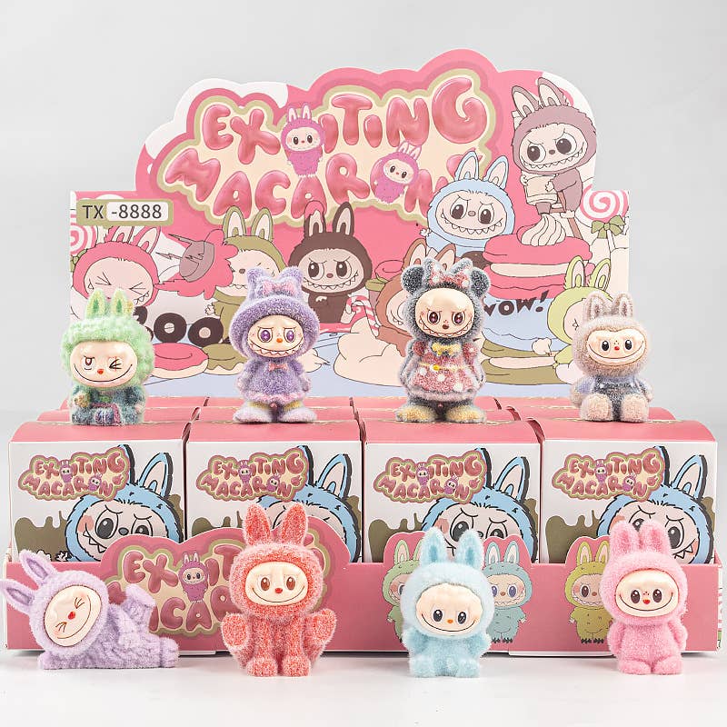 Flocking cute monster ornaments Gift Blind Box-12pcs: Skateboard