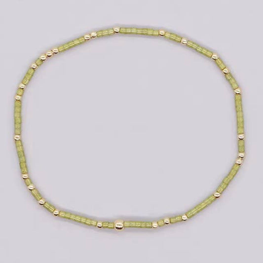 BOHO COLORFUL BALL BEADED BRACELET | 40B5178: LIME