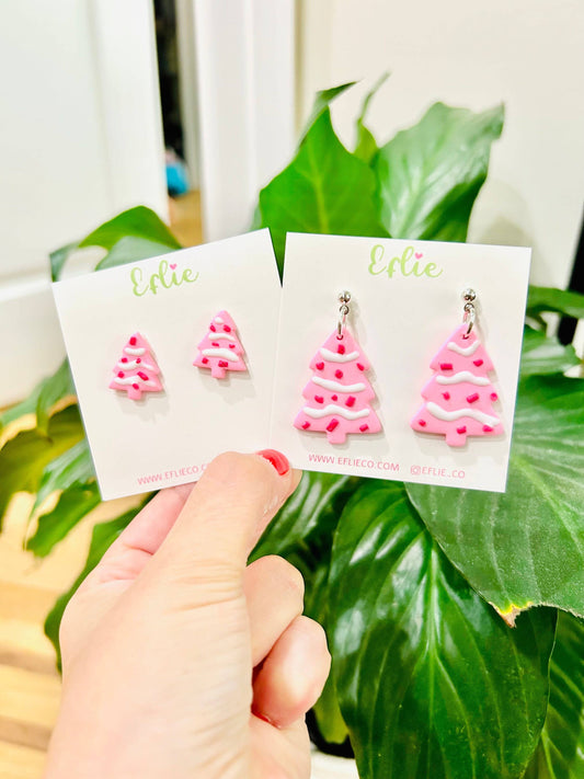 Christmas Tree Cake Stud Earrings Candy Holiday Strawberry: Gold / I Want Both!