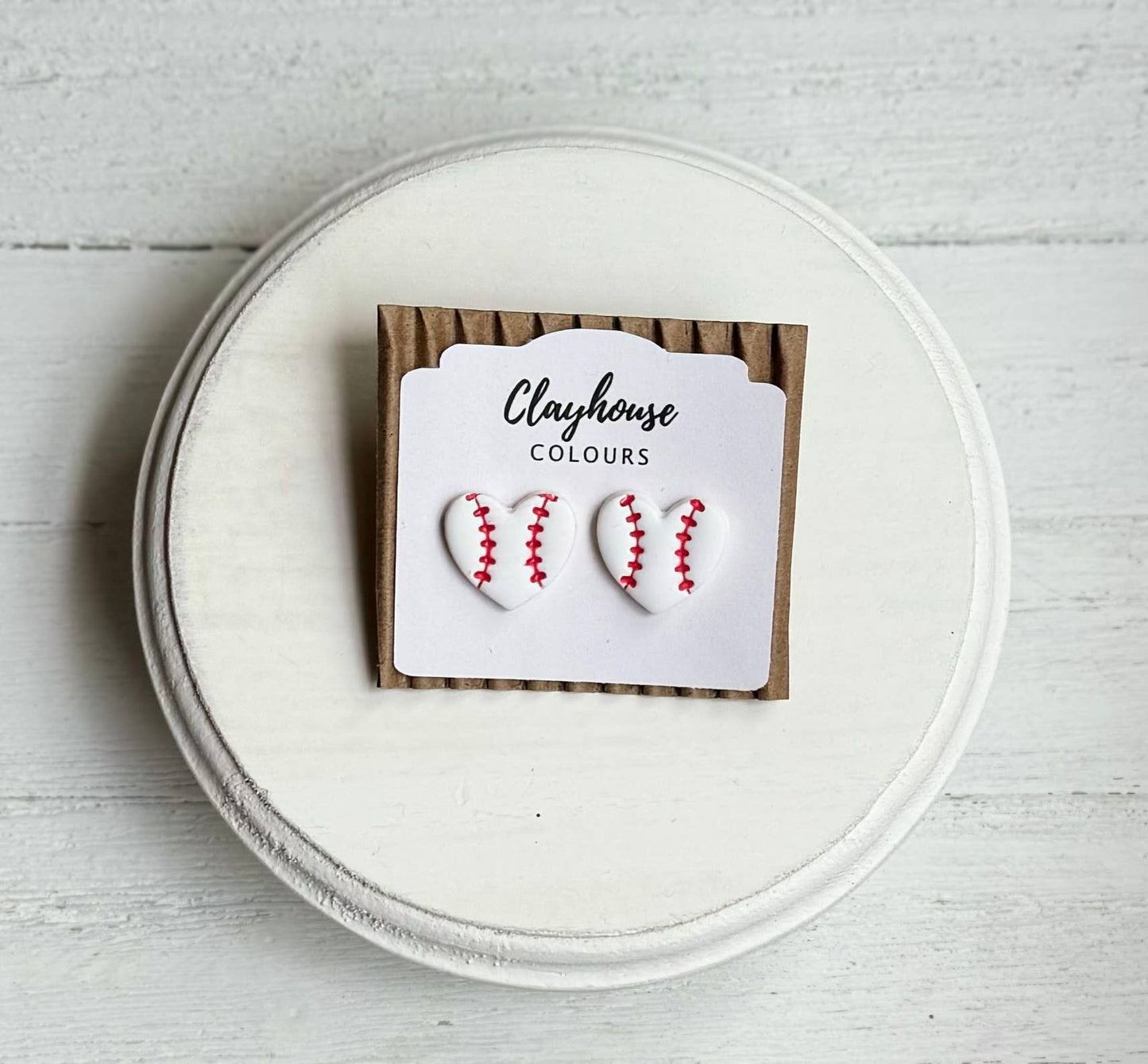 Baseball Earrings: Baseball Hoops