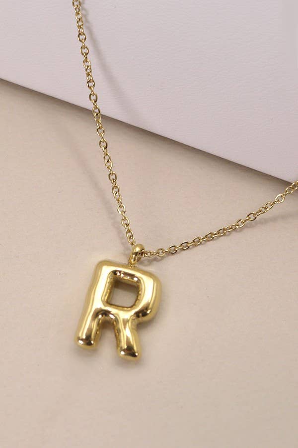 18K STAINLESS STEEL TARNISH FREE  INITIAL NECKLACE | 80N650: E