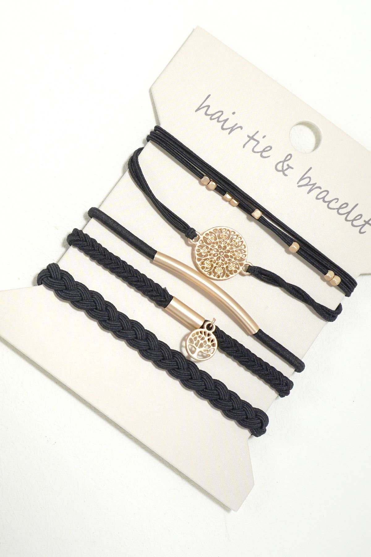 BOHO DUAL FUNCTION KNOT BRACELET HAIR TIES | 40BH100: Pink