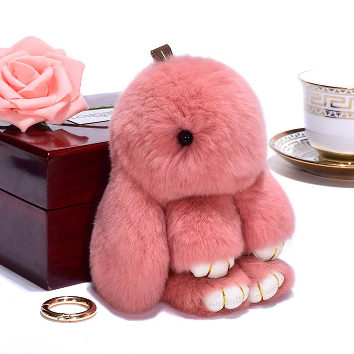 Cut Rabbit Pom Pom Key Chain KC0225-5. (3PC): MINT