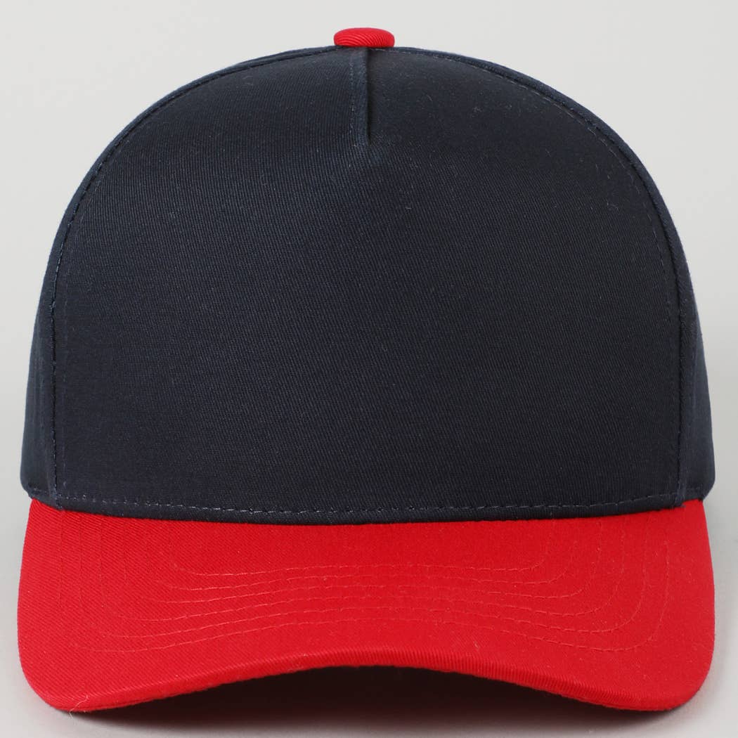 Plain Two-Tone Canvas Cotton Trucker Hat: SKY BLUE / ONE SIZE