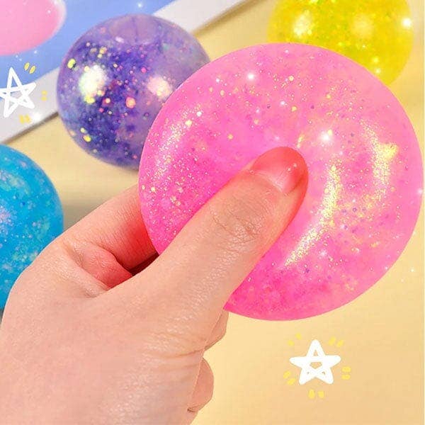 SugarSqueez Squishy Fidget Sugar Stress Ball (1pc) Assorted Colors: Glitter