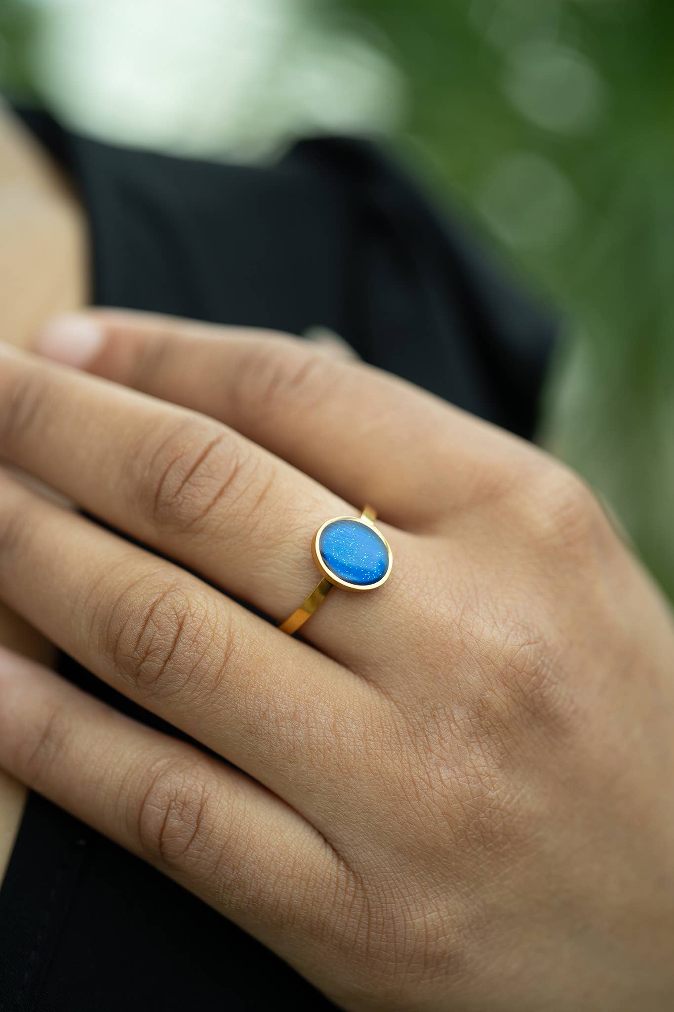 18K Gold PVD Stainless Steel Mood Ring : 8