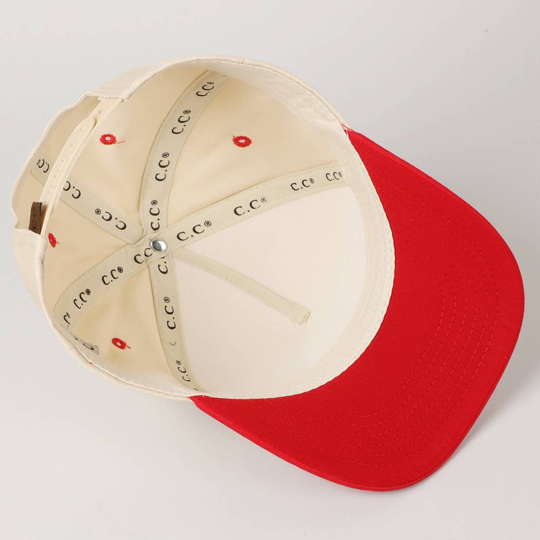 Kids Plain Two Tone Canvas Cotton Baseball Cap : SKY BLUE / ONE SIZE