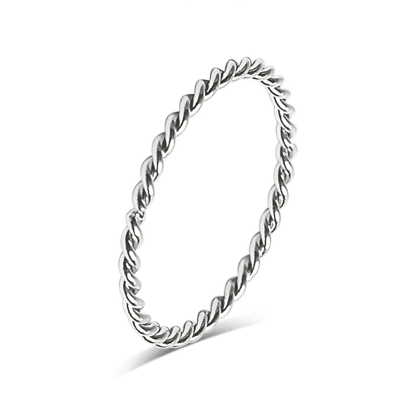 Stainless Steel Braided Stacking Ring - Hypoallergenic: Gold / 5
