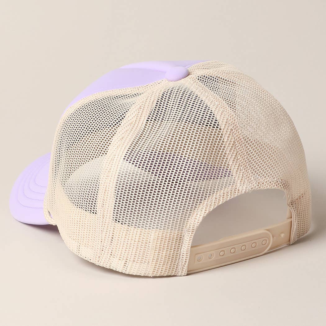 Plain Foam Rope Mesh Back Trucker Hat : BLK-STN / ONESIZE
