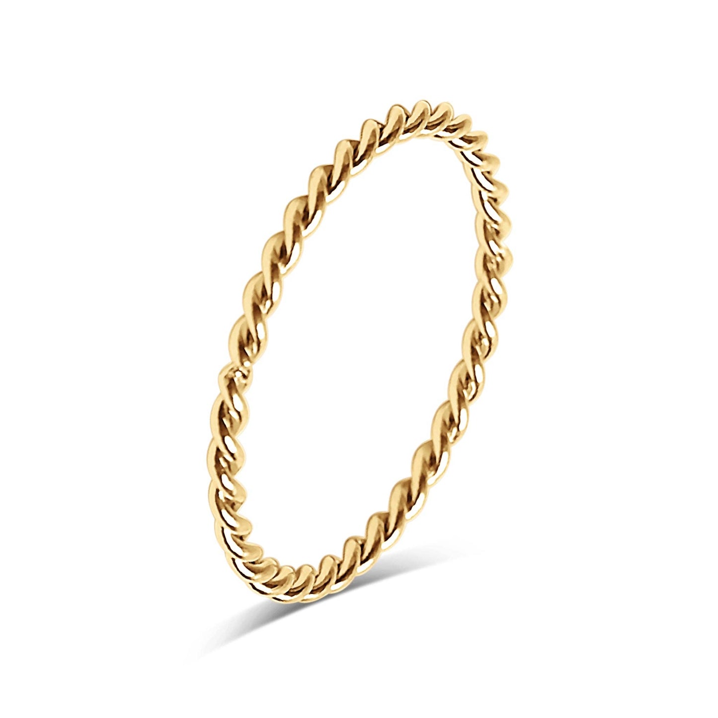 Stainless Steel Braided Stacking Ring - Hypoallergenic: Gold / 7