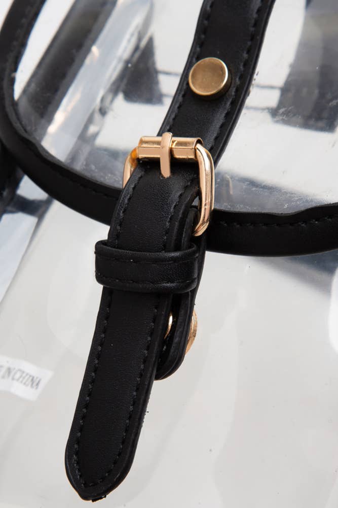 Clear Cross Body Stadium Concert Transparent Handbag: Navy