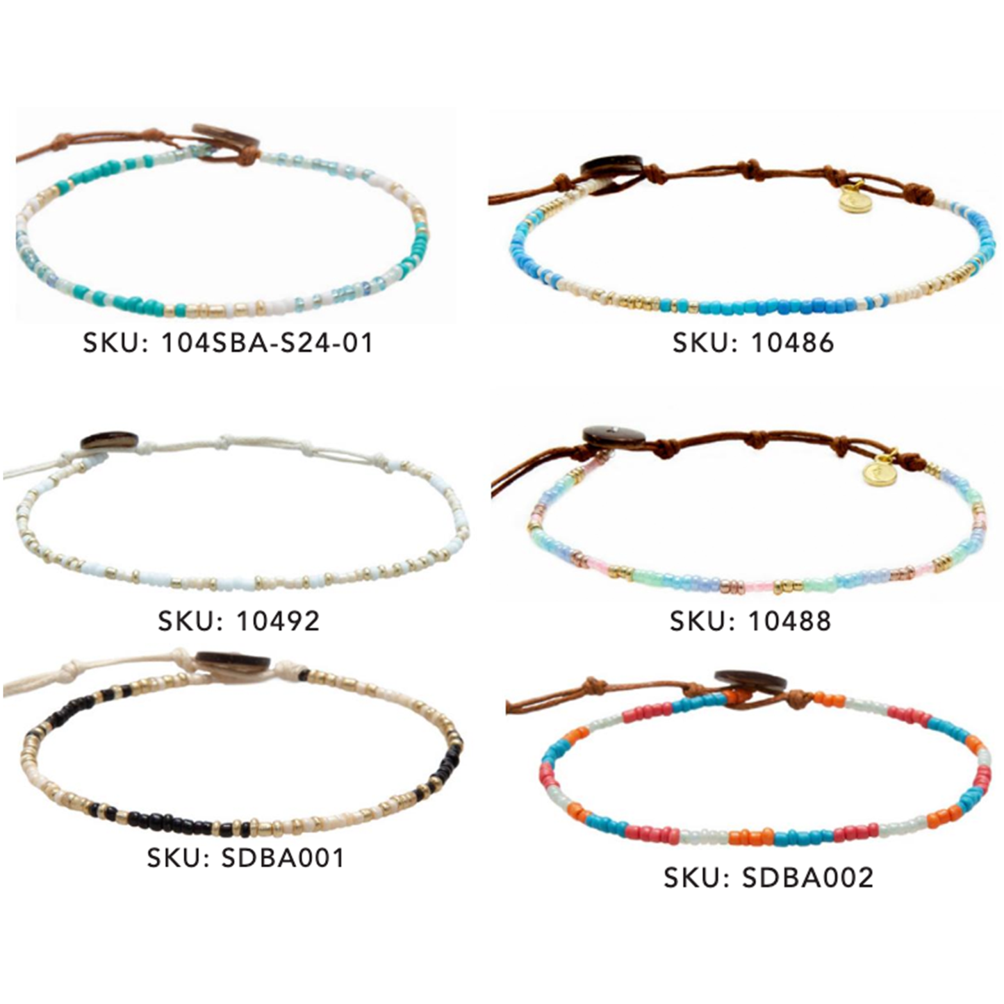 Beaded Anklets (10 Pack Assortment)