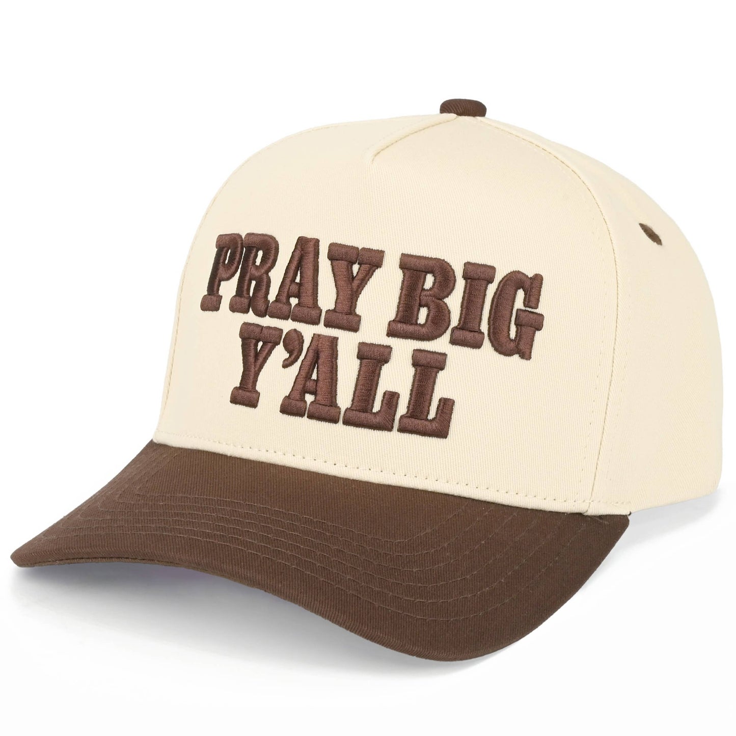 C.C PRAY BIG Y'ALL Letter on Two Tone Trucker Hat