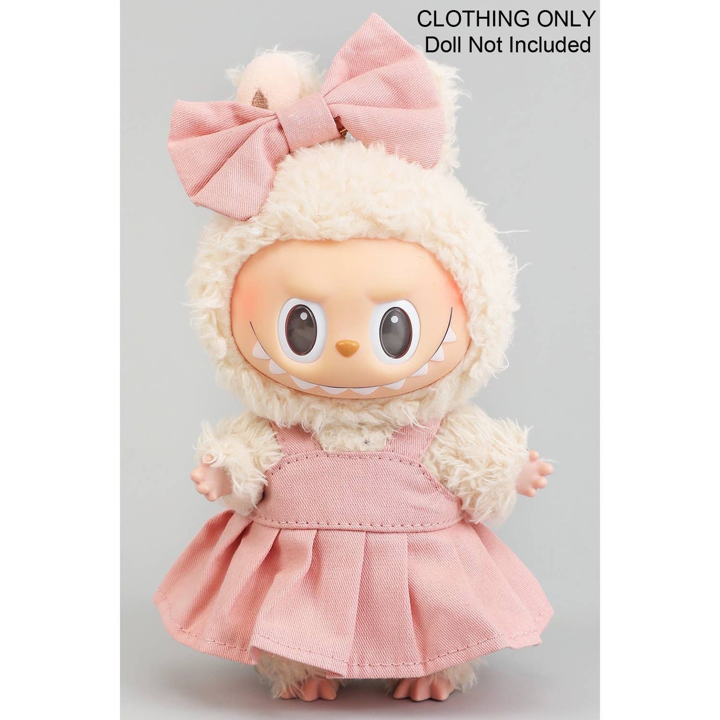 PLEATED DRESS WITH MATCHING BOW LABUBU OUTFIT ONLY: Black / 1 SIZE