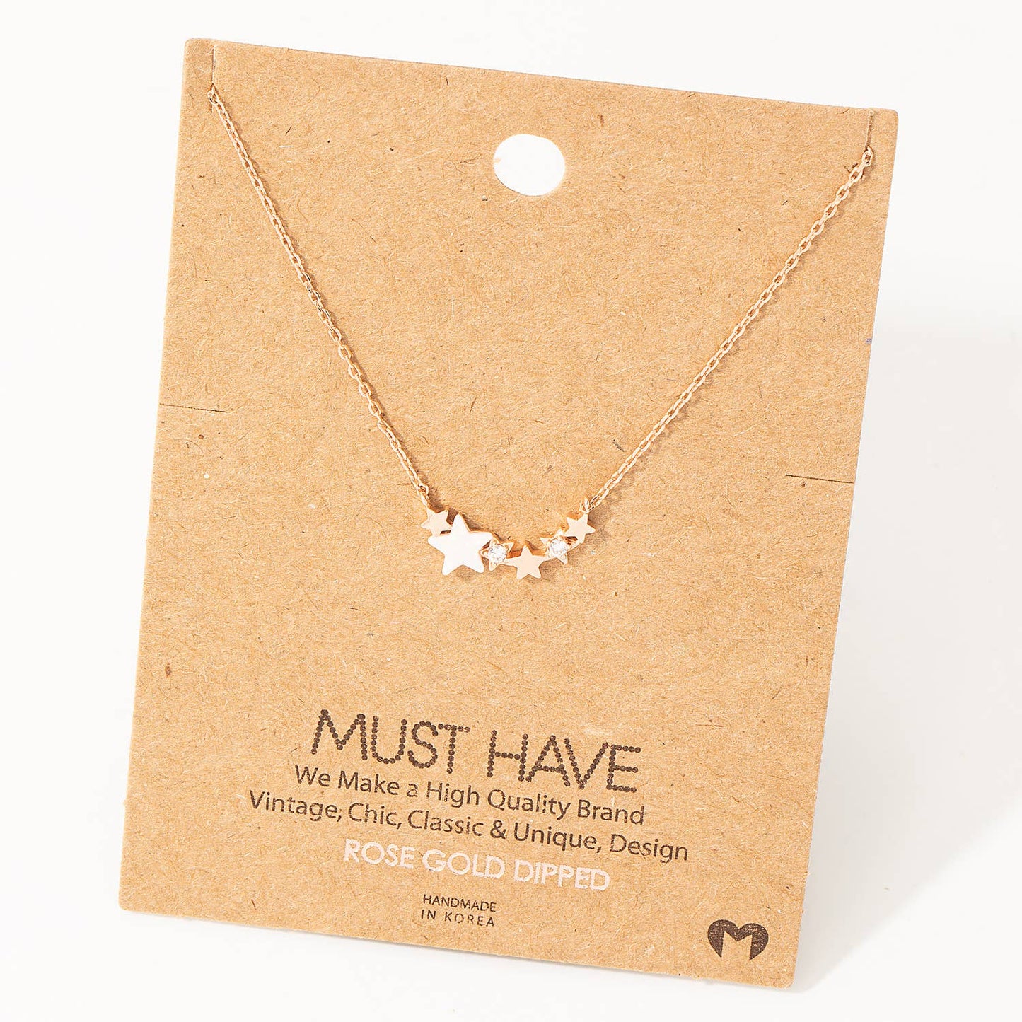 Dainty Multi Star Charm Necklace: G