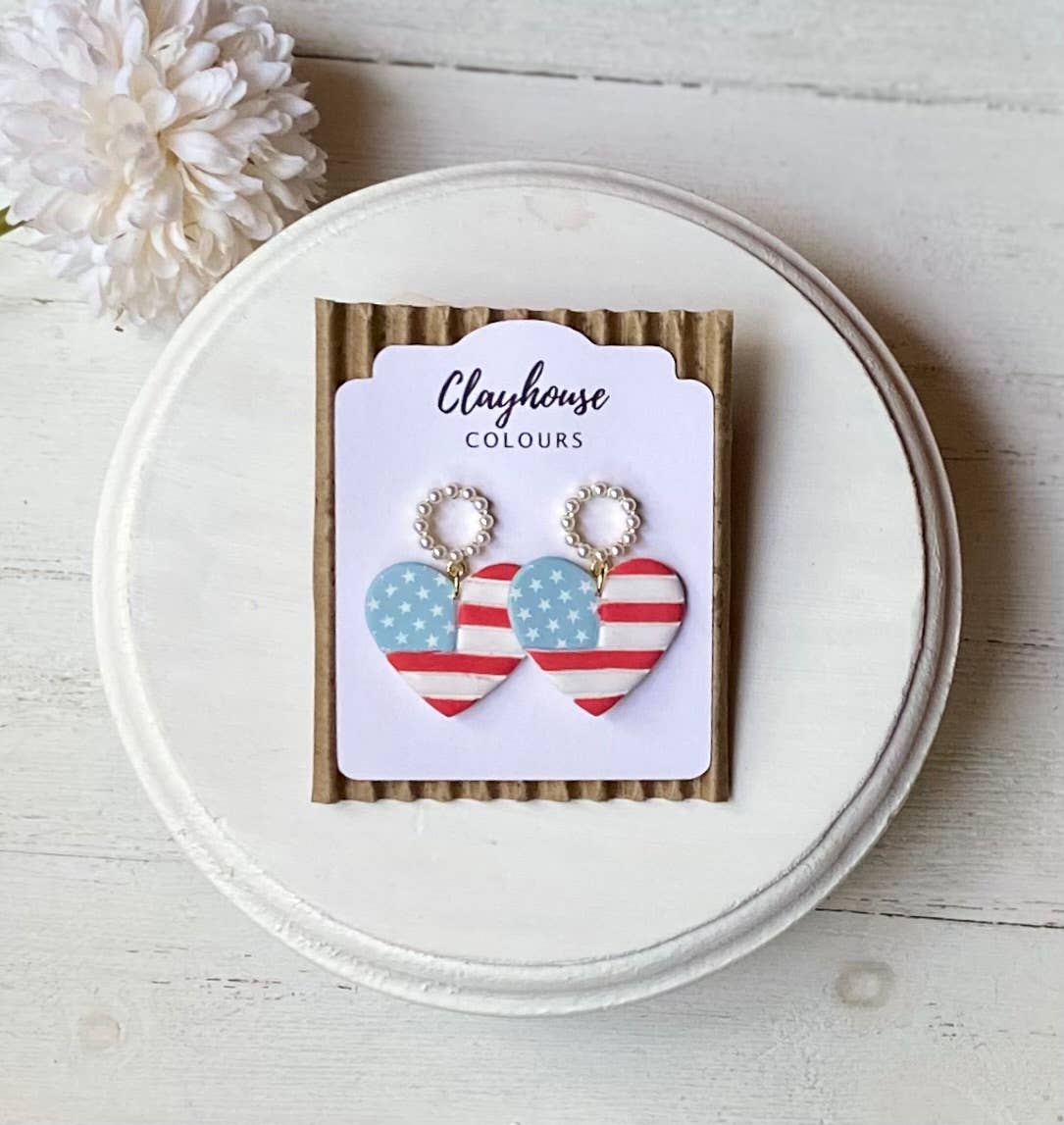 Fourth of July Handmade Earrings | Red White & Blue Earrings: Cowboy Boots