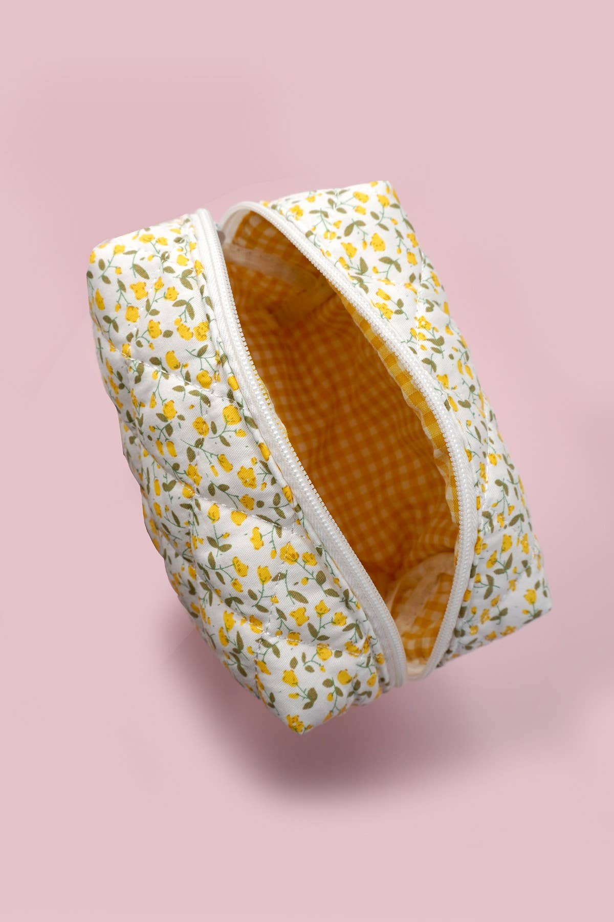 DITSY QUILTED COTTON FLORAL COSMETIC POUCH BAG | 40P557: Pink