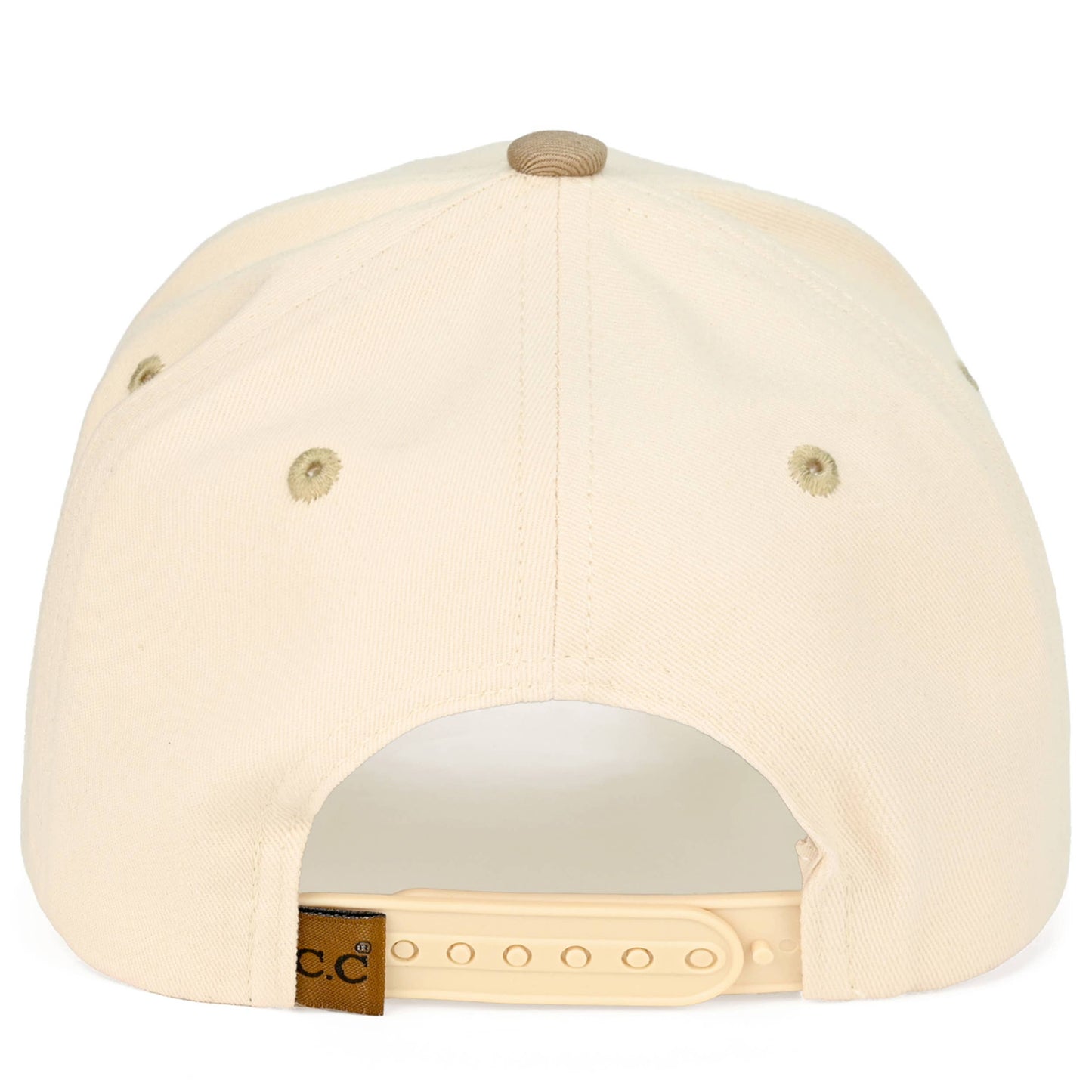 C.C Y'ALL NEED JESUS Embroidered Letter Two Tone Trucker Hat: Beige