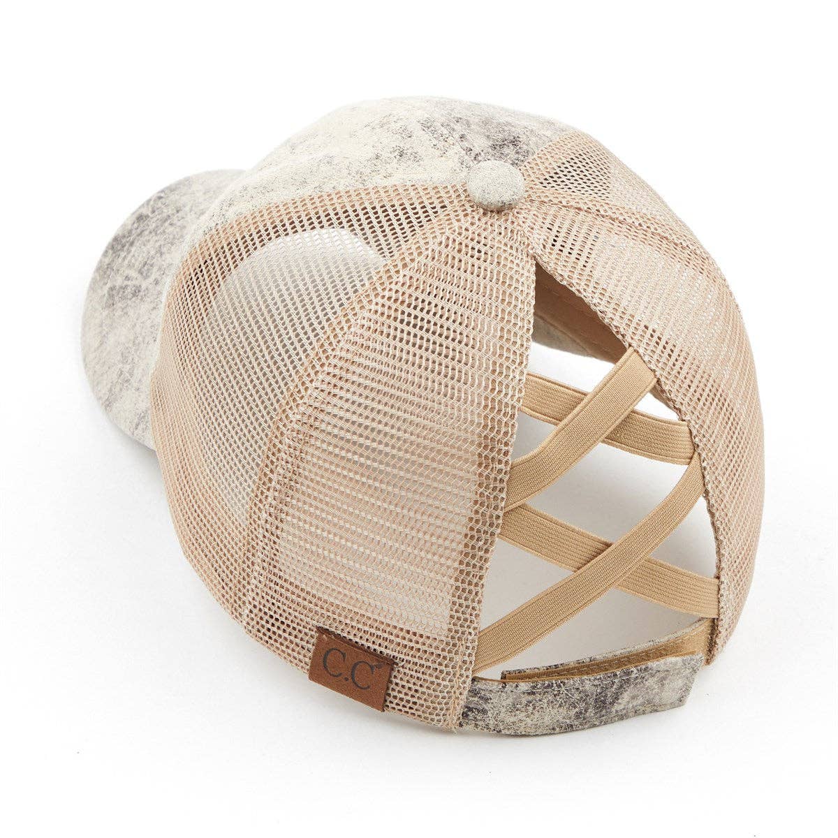 CC Faux Leather Pony Cap | Criss-Cross ( BT-923 ): Rose