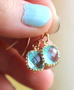 Aquamarine Topaz Blue Earrings