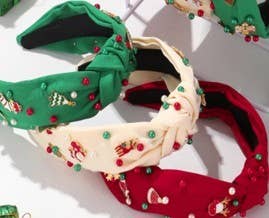 CHRISTMAS TREE SANTA REINDEER HAIR BAND HEADBAND | 40HB173: Red