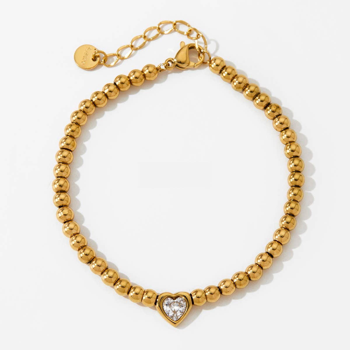 18K STAINLESS STEEL TARNISH FREE BEADED BRACELET | 40B5124: GOLD