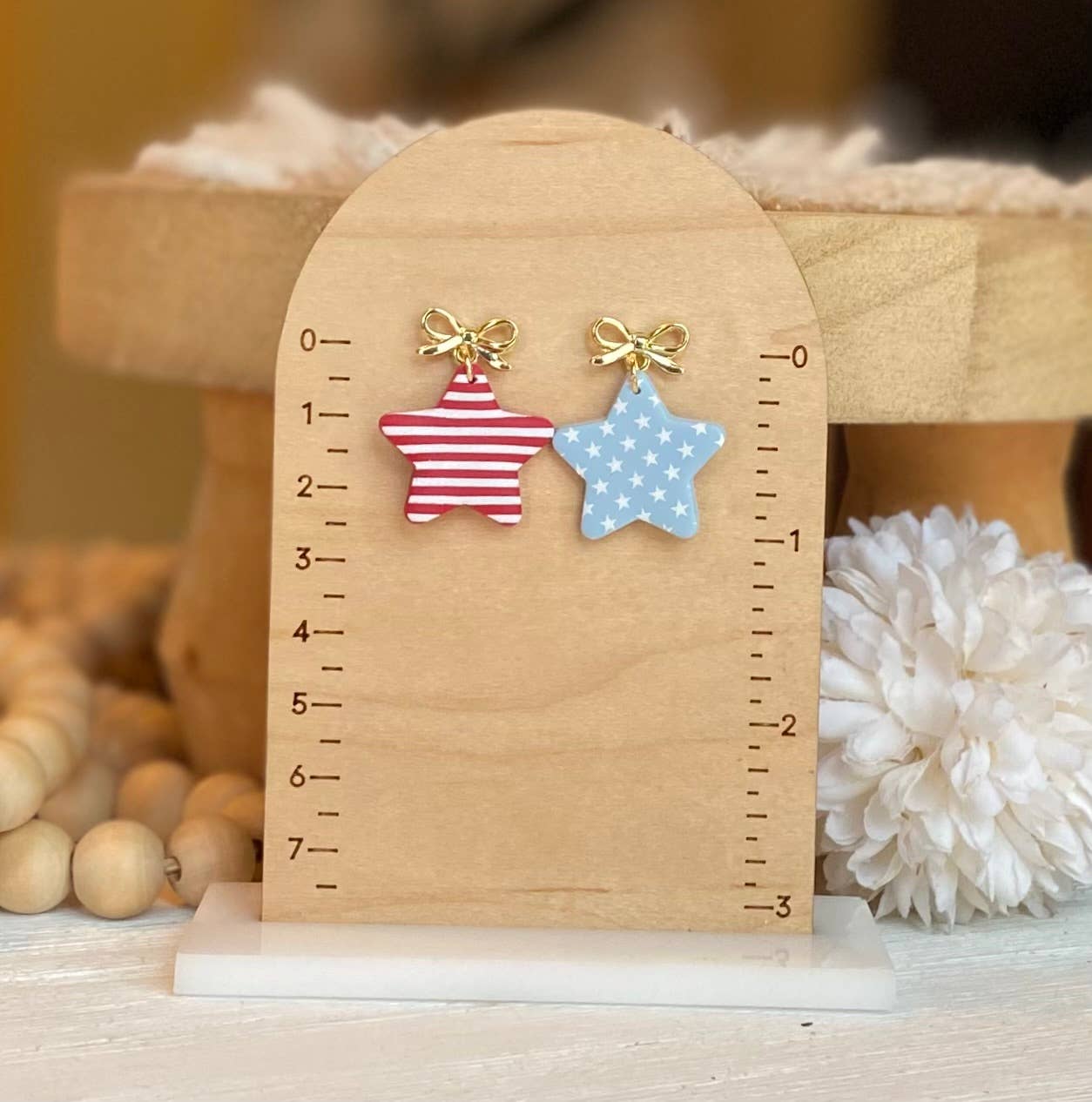 Fourth of July Handmade Earrings | Red White & Blue Earrings: Cowboy Boots