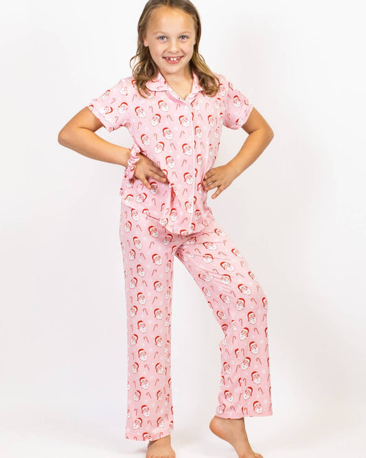 Girl's Candy Cane Cutie Sleep Pants Set   Light Pink/Red/White   -Asst.: XLarge (14-16)