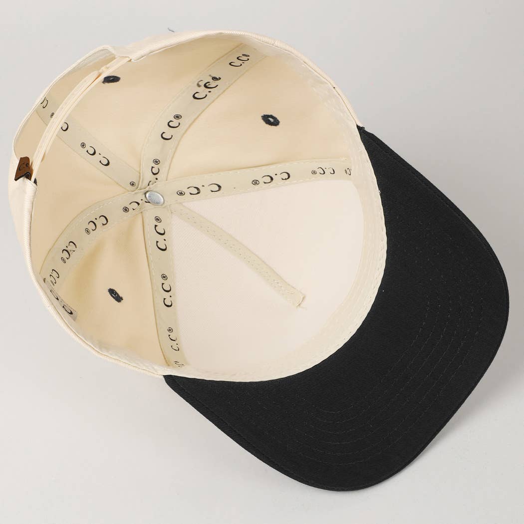 Kids Plain Two Tone Canvas Cotton Baseball Cap : SKY BLUE / ONE SIZE