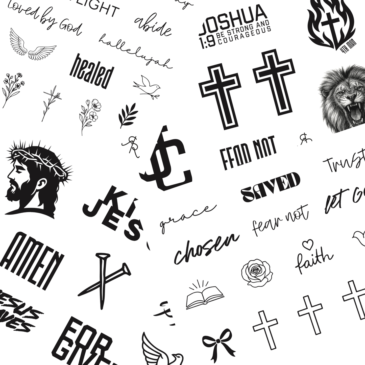 Christian Temporary Tattoos: Saved